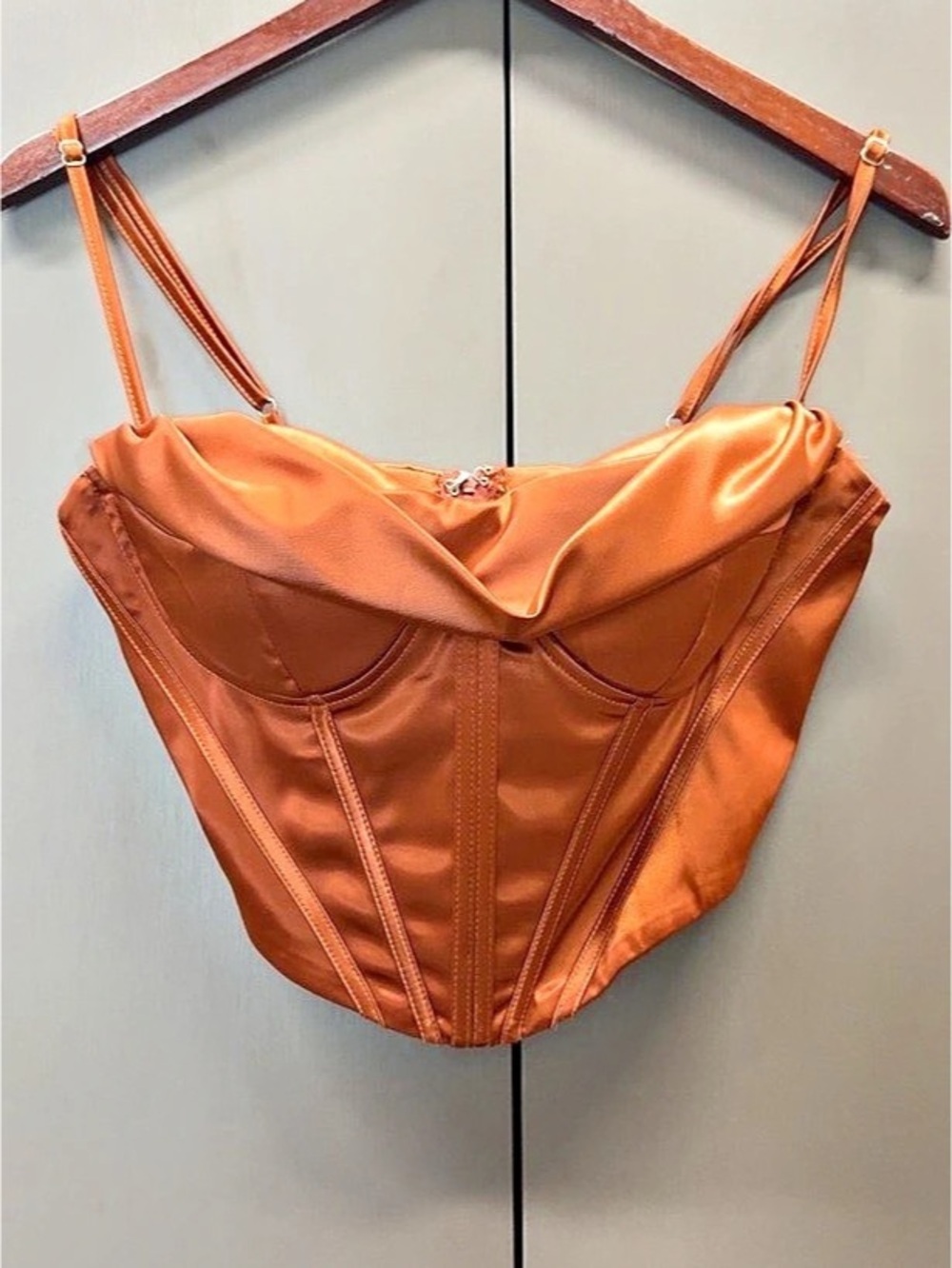 Satin Bustier Camisole in brown Like New